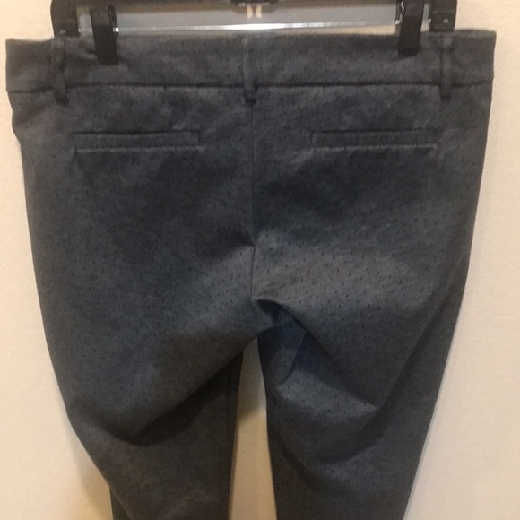 Adrienne Vittadini Gray Polka Dot Straight Leg Trouser Pants w/Faux Pockets-12 - Picture 6 of 12